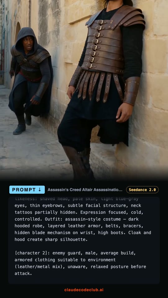 Assassin Strike and Leap of Faith, made with Seedance 2.0