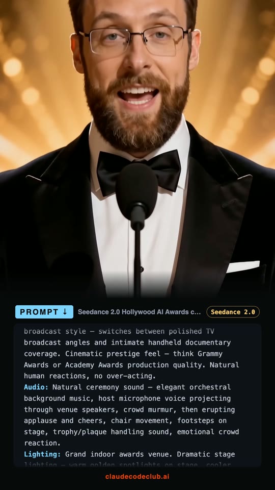 Awards Night Win With Two Character References, made with Seedance 2.0
