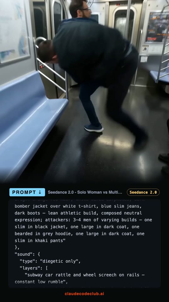 Subway Fight: One vs Many, made with Seedance 2.0